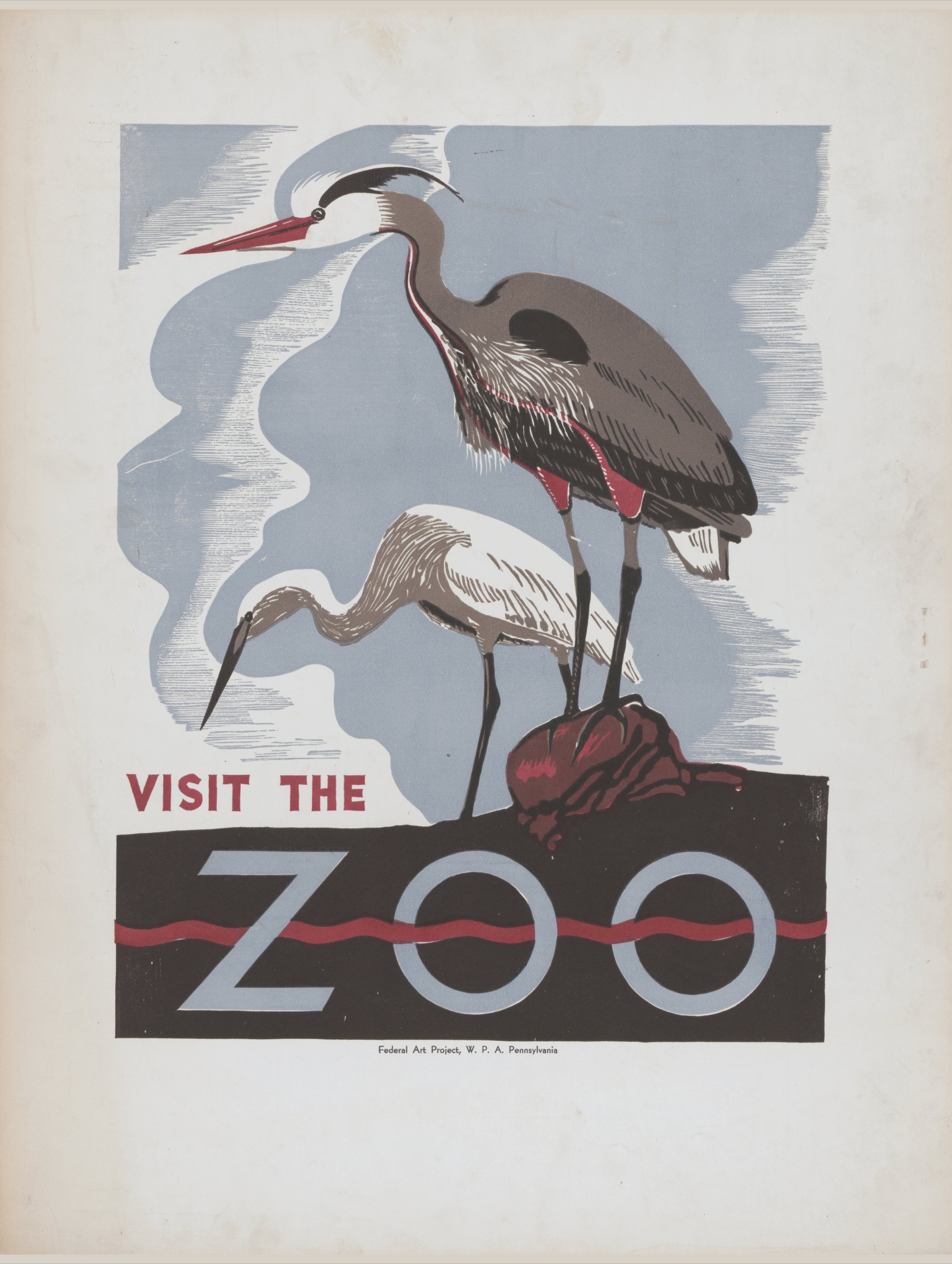 visit the zoo: great blue herons · silkscreen